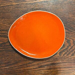 Crate & Barrel CB2 | Wilma Orange Salad Plate 8” | Orange and White | Ceramic